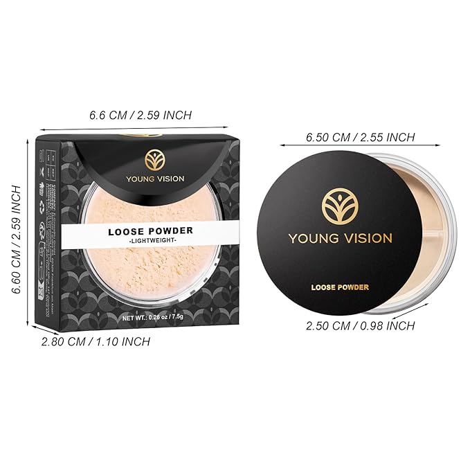 YOUNG VISION Flawless Finish Loose Powder - Translucent Setting Powder, Blurs Fine Lines & Imperfections, Lightweight, Long-Lasting, Suitable for All Skin Types, Makeup Essential…
