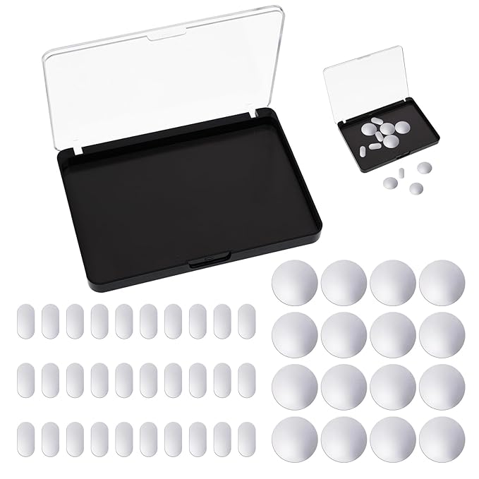Empty Magnetic Makeup Palette Set, 1pc Magnetic Makeup Palette+ 20PCS Round Adhesive Metal Stickers + 30PCS Square Adhesive Metal Stickers for DIY Eyeshadow Blush