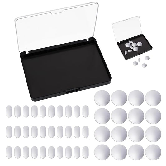 Empty Magnetic Makeup Palette Set, 1pc Magnetic Makeup Palette+ 20PCS Round Adhesive Metal Stickers + 30PCS Square Adhesive Metal Stickers for DIY Eyeshadow Blush