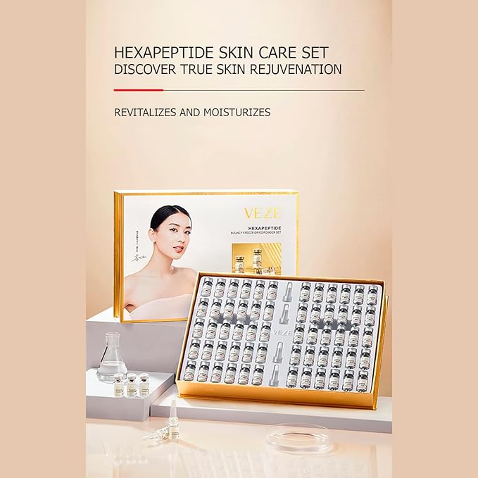 VENZEN Hexapeptide Bouncy Freeze-Fried Powder 60PCS Set Refreshing Hydration Luxury Skin Care Gift Box 60 Bottles