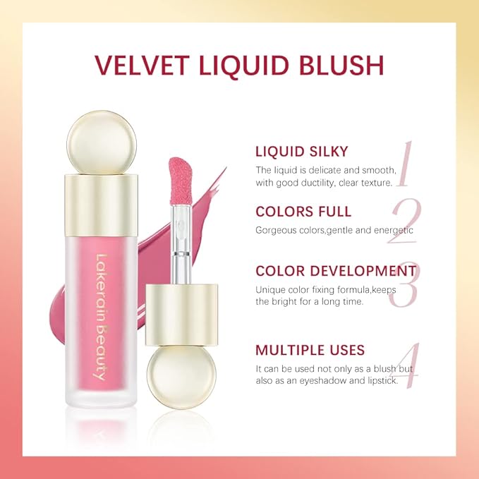 Liquid Blush,Soft Cream Face Blush, Dewy Cheek Tint, Long Lasting Natural Matte Finish Looking,Moisturizing Lightweight Blendable Feel (02 - HAPPY)