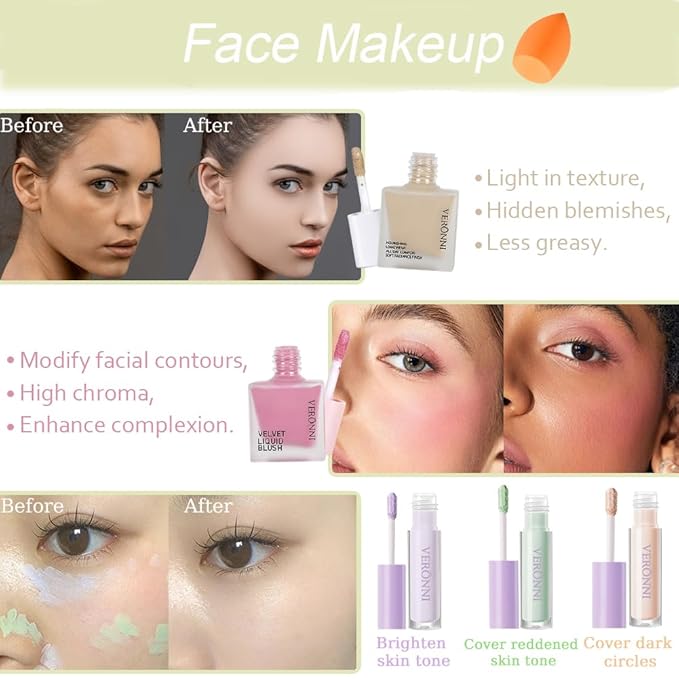 Makeup Kit for Women Full Kit, All in one makeup kit with Eyeshadow Eyeliner Eyebrow Lip Gloss Face Makeup & Brushes Full Starter Cosmetics Set For Girls & Teens (Set A)