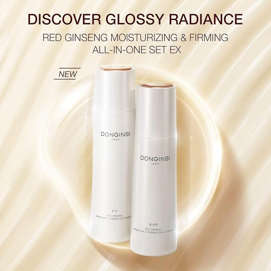 Donginbi Red Ginseng Moisturizing & Firming Set EX, Anti-Aging Korean Skin Care, Routine Kits for Smooth, Radiant Skin