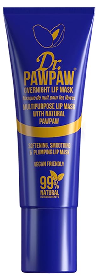 Overnight Lip Mask - Multi-Purpose Balm, Natural Pawpaw & Peptides Smooth Skin, Cracked Lips, Vegan, Ethical Beauty & Fregrance Free (10 ml)