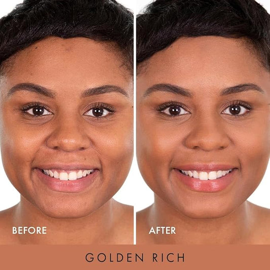 Wander Beauty Wanderlust Powder Foundation - Golden Rich - Blurs & Evens Skin Tone - Perfects & Hydrates With Hyaluronic Acid, Aloe, Honeysuckle, & Vitamin E - Lightweight, Buildable Coverage -0.31 oz