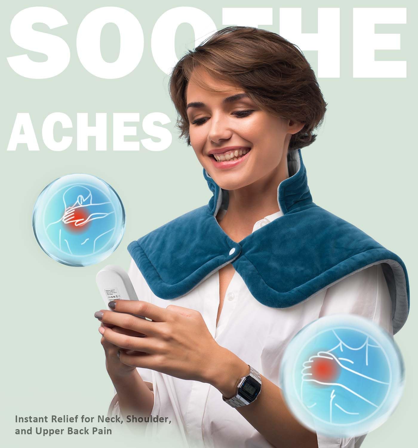 Heating Pad for Neck and Shoulder, 2lb Weighted Neck Heating Pad for Pain Relief, Fathers Day Birthday Christmas Gifts for Dad Men Women Mom, Dad Husband Gifts, 6 Heat Settings Auto-Off Home Office