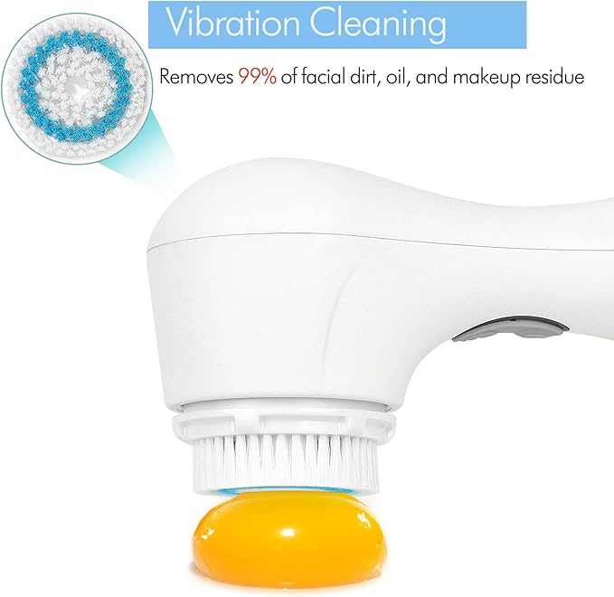 Microtree Facial Cleansing Brush, Electric Face Scrubber Exfoliator for Women Skin Care Deep Cleaning Exfoliating, Rechargeable Waterproof with 2 Sonic Vibration Speeds for Home & Travel(White)
