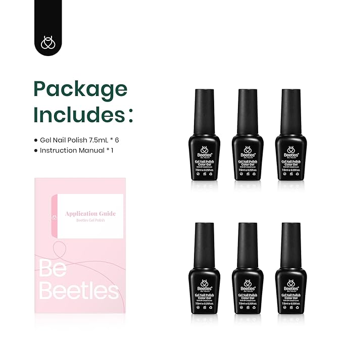 beetles Gel Polish Set - Hot Pink Green Blue Orange Gel Nail Polish Rainbow Boundless Energy Collection Holiday Nail Art Design Soak Off Uv LED Manicure DIY Home
