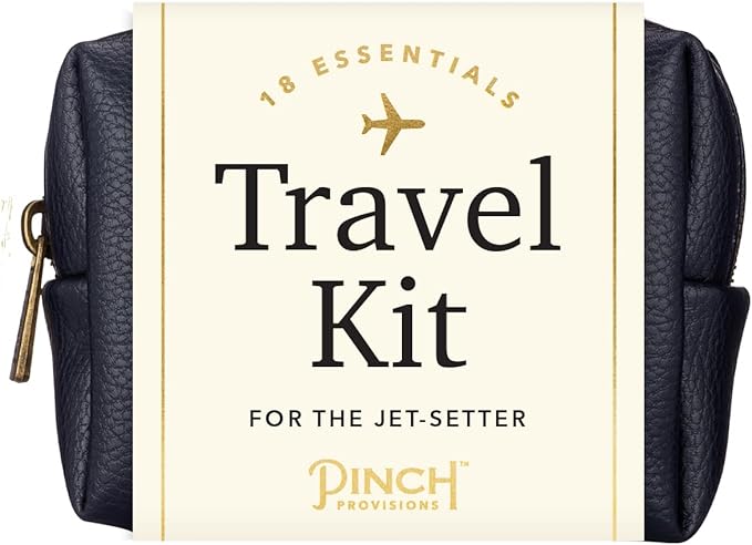 Pinch Provisions Travel Kit, includes 18 Must-Have Emergency Essential Items for Travelling, Ideal Road Trip or Airport Gift for Friends, Family & Peers, Portable Pouch