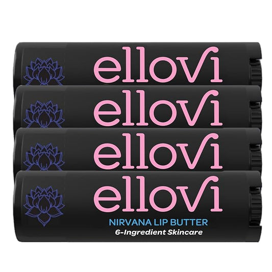 Natural Lip Butter Lip Balm - Nirvana - Pure Enough to Eat - Made With Just 6 Vegan Ingredients - 100% Natural & Organic Moisturizing Lip Care for All Day Hydration (4-Pack)