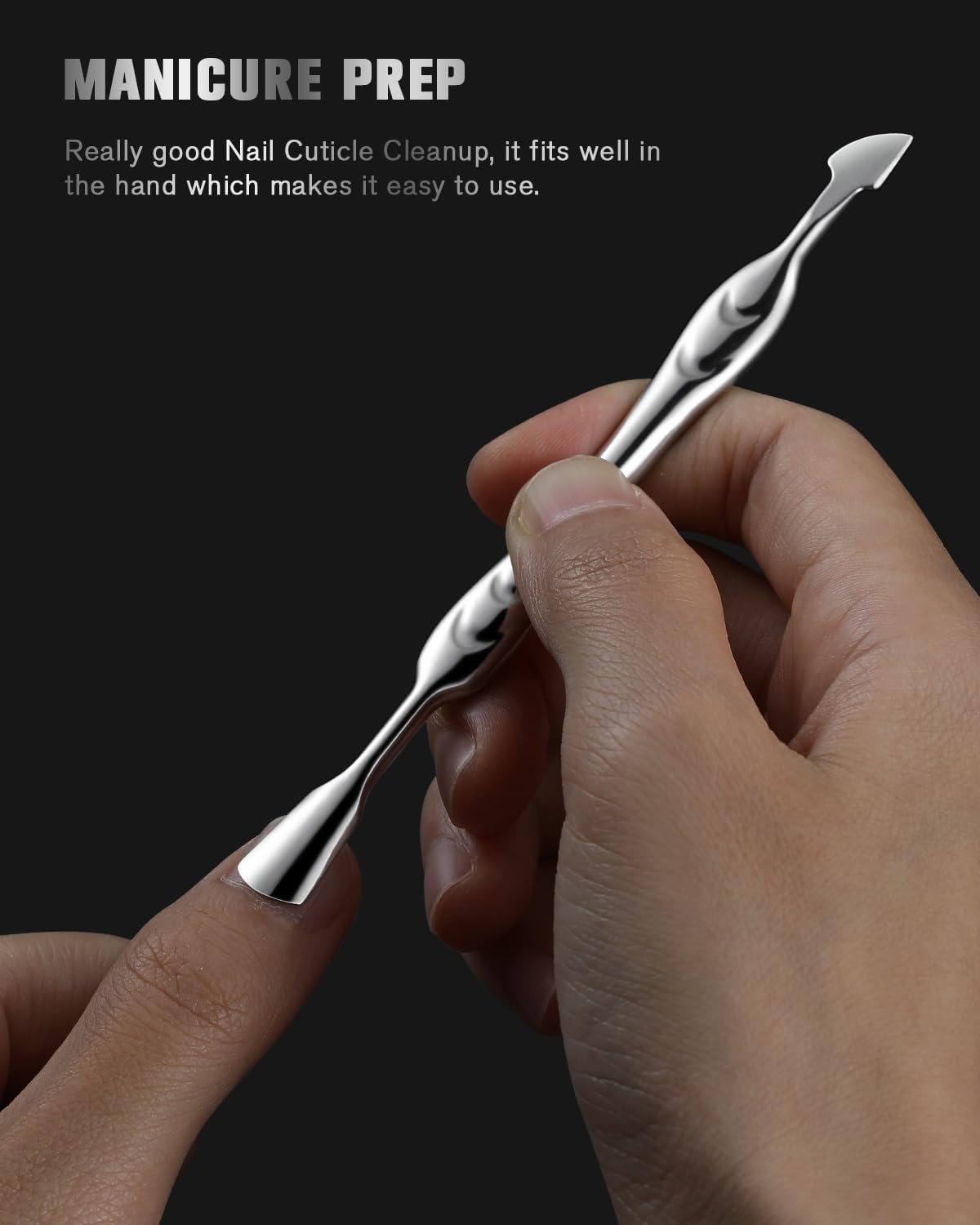 FERYES Elegant Dual-Purpose Cuticle Pusher & Gel Nail Polish Remover - Premium Stainless Steel Cuticle Stick, Cuticle Tool for Manicure and Pedicure Perfection