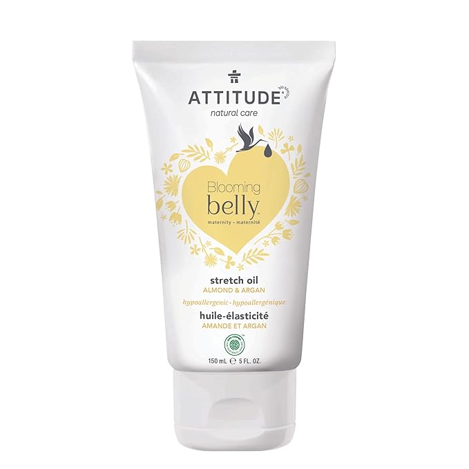 ATTITUDE Pregnancy Stretch Mark Prevention Oil, EWG Verified, Dermatologically Tested, Plant and Mineral-Based, Vegan Maternity Products, Argan Oil, 5 Fl Oz