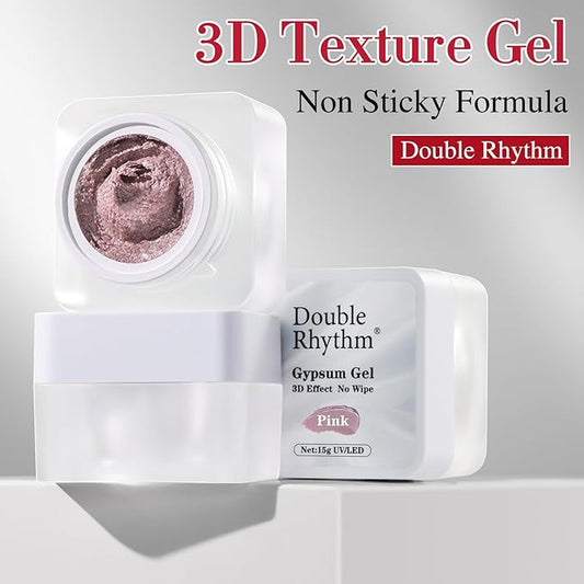 Double Rhythm 3D Nail Gel Solid Sculpting Gel for Nail Art Non-Sticky Hard Gel for Building Carving Molding Nail Extension Soak Off UV/LED Salon Home DIY 0.5 Oz (Gypsum Pink Purple)