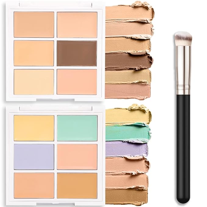 Concealer Cream Makeup Palette Color Corrector,Under Eye Brightener Concealer Dark Circle Concealer Palette,Waterproof Foundation Cream Based Makeup Palette Full Face Contour Kit for Beginners