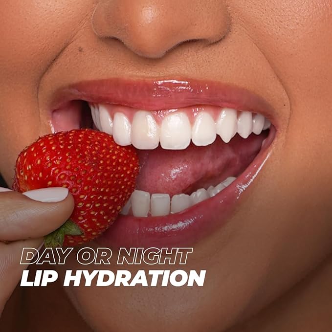 Vitamasques Lip Butter Balm Strawberry, Korean Lip Balm - Peptide Lip Treatment - Lip Balm Hydrating - Light Tinted Lip balm - Made in Korea - 0.33 fl.oz