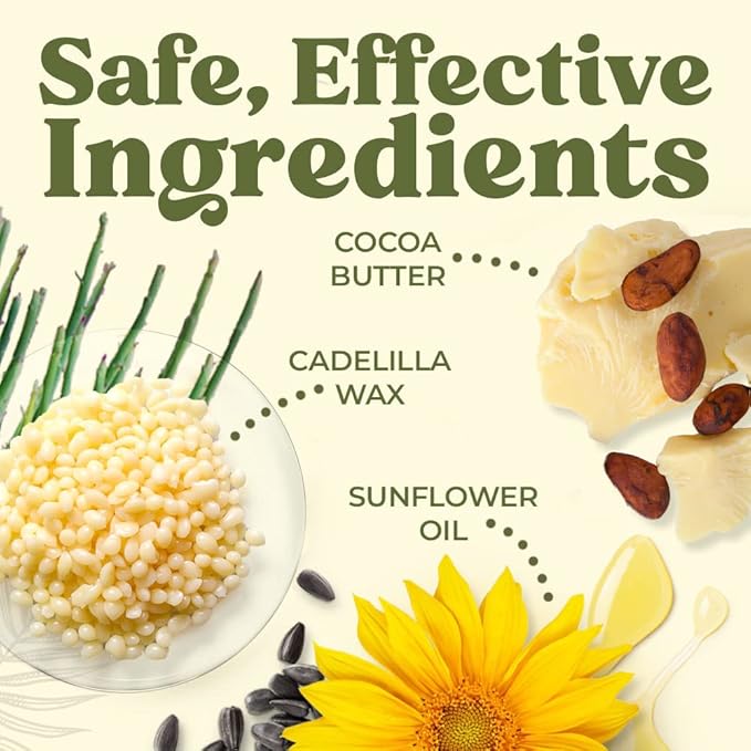 Vegan Lip Balm by Earth’s Daughter, Beeswax Free Lip Balm, Natural, Organic Flavors - 4 Pack of Assorted Flavors, Plant Based Vegan Chapstick, Lip Moisturizer