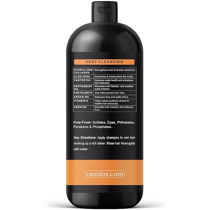 Tea Tree Oil Shampoo with Biotin, DHT Blockers, Itchy Scalp Relief, Supports Thicker-Looking Hair, Cleanses Dandruff & Buildup, For Men & Women, Made in USA, 16 fl oz