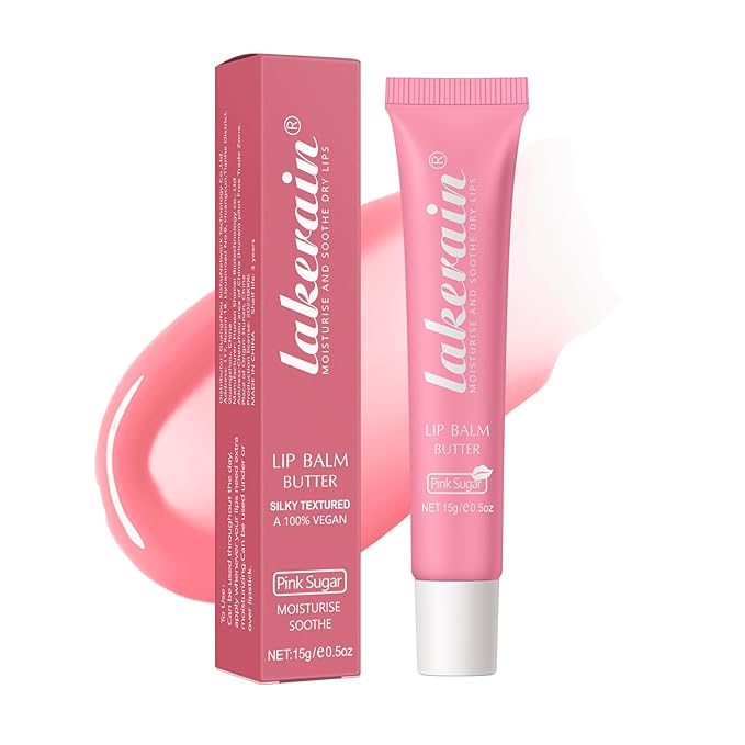 Moisturizing Lip Balm Butter for Dry Cracked Lips,Day/Night Hydrating Lip Mask, Ultra-Nourishing Lip Care Moisturizer for Soft, Smooth and Supple Lips (Pink Sugar)