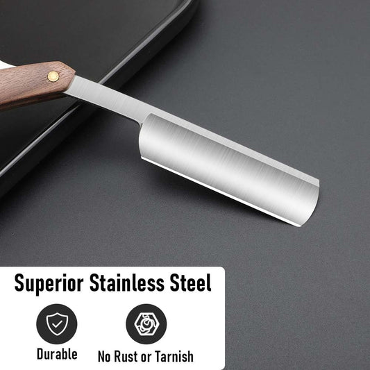Straight razors for men Professional Straight Edge Barber Razor Premium Stainless Steel Shaver Razor with Shaving Strop for Men Home & Salon Grooming Using (NO.181)