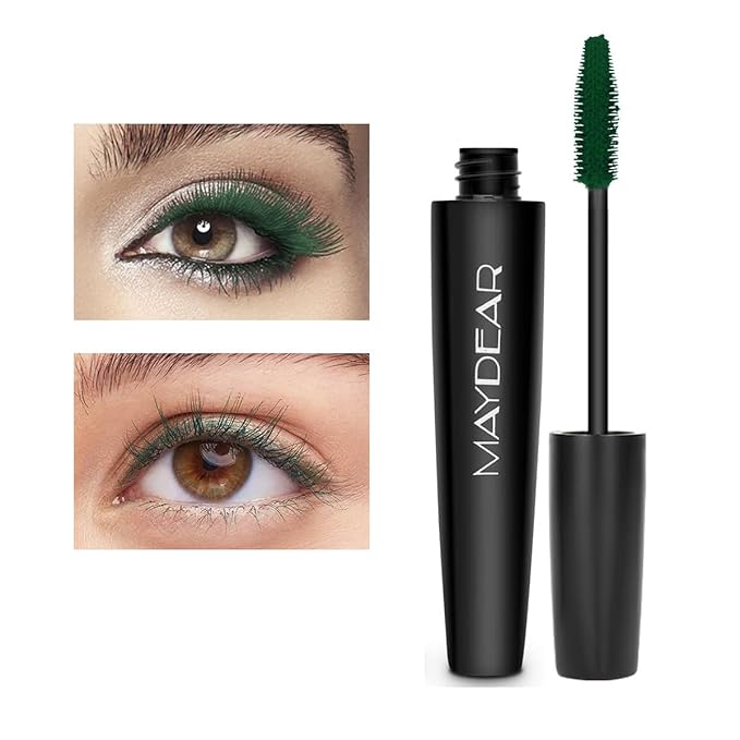Maydear Dark Green Waterproof Long Lasting Smudgeproof Mascara for Women's Eye Makeup