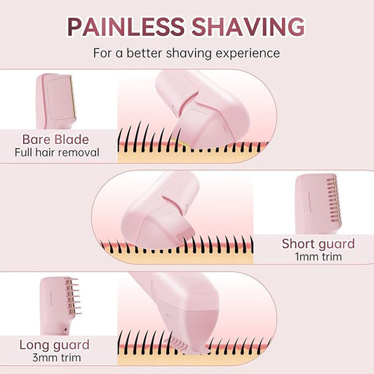 Women's Bikini Trimmer - Painless Body Shaver with Curved Single Blade, Waterproof for Sensitive Skin & Intimate Areas