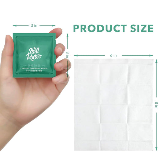 Stall Mates Wipes - Flushable Wipes | Individually Wrapped | Travel Friendly | Unscented with Vitamin-E & Aloe | (30 on-the-go singles)