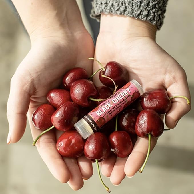 Crazy Rumors Black Cherry Lip Balm. 100% Natural, Vegan, Plant-Based, Made in USA (1-Pack)