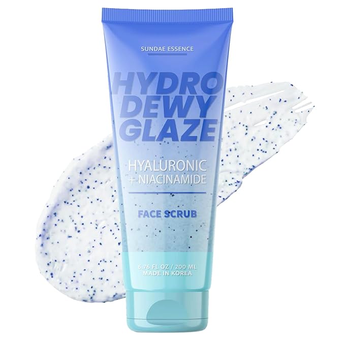 Hyaluronic Acid Facial Scrub - Dermatologist Tested, Anti-Aging, Korean Skin Care, Hydrates & Plumps Dry Skin, Improves Texture & Firmness - Gentle, Vegan, 95% Natural - 1 Pack