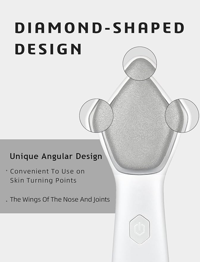 NEWDERMO Microdermabrasion Machine Pro, Large Diamond Electric Microdermabrasion Wand Tool With 3 Levels Frequency for Face Body Exfoliate Skin Care(White)