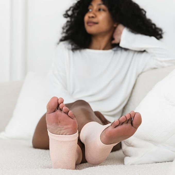 Bare August Glass Foot File & Overnight Heel Socks Bundle