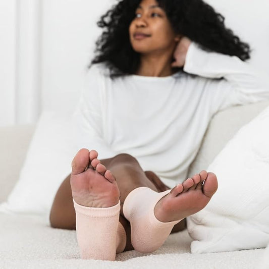 Bare August Glass Foot File & Overnight Heel Socks Bundle