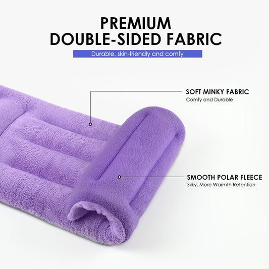 Microwave Heating Pad for Pain Relief, 8 x 18 Microwavable Moist Heat Pads for Neck, Shoulder, Back, Knee, Period Cramps, Rice Heat Pack Hot & Cold Compress Reusable & Portable, Purple