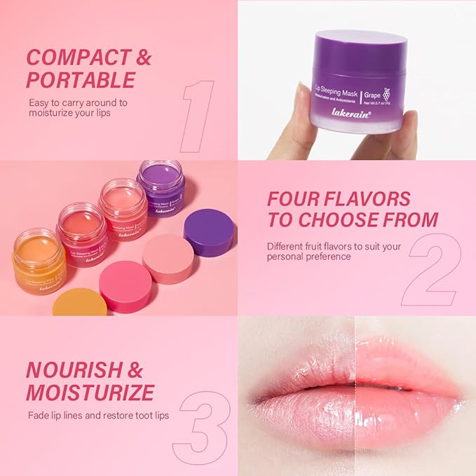 Sleeping Lip Mask, Long-Lasting Nourish & Hydrate Lip Mask, Lip Balm, Lip Oil, Lip Skin Care, Hydrating, Moisturizing Lip Lines Night Sleep Care Lip Anti-chapped Lip Cream (02# Berry)