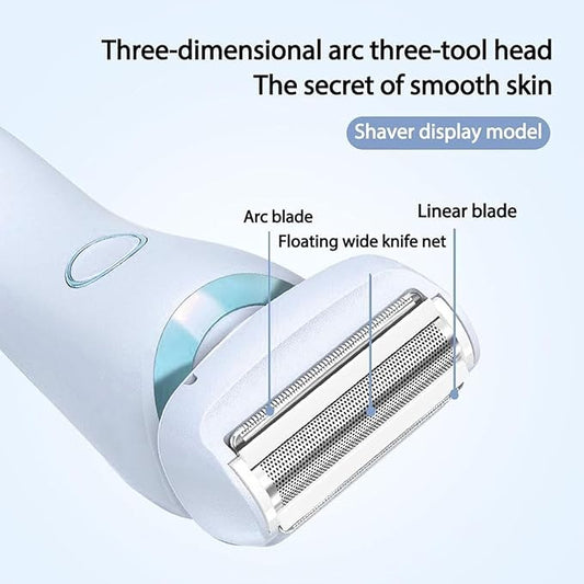 Dusk Razor for Women,Dusk Glide Pro 3.0 Razor - Bikini Portable Legs Body,2 in 1 Waterproof Electric Razors,Wet & Dry, Painless Hair Removal, Removable Head (Blue)