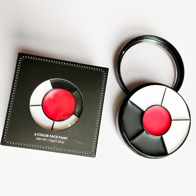 Clown Makeup Kit Face Paint Clown Wheel Black White Red Eye Black Football Softball Baseball Sports,Professional Halloween Joker Zombie Skeleton Vampire Makeup