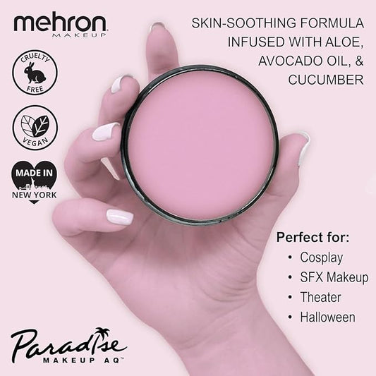 Mehron Makeup Paradise Makeup AQ Pro Size | Stage & Screen Performance, Face & Body Painting, Beauty, Cosplay, and Halloween | Water Activated Face Paint, Body Paint 1.4 oz (40 g) - Pastel Mauve