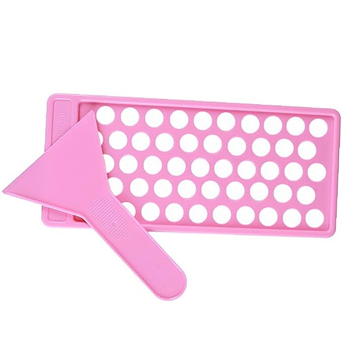 RONRONS Pink Lip Balm Crafting Kit, Professional Lipsticks Filling Tray with 50 Small Holes and Spatula, Easy to Fill 50 Pieces Lipstick Tubes Containers for Business Gifts