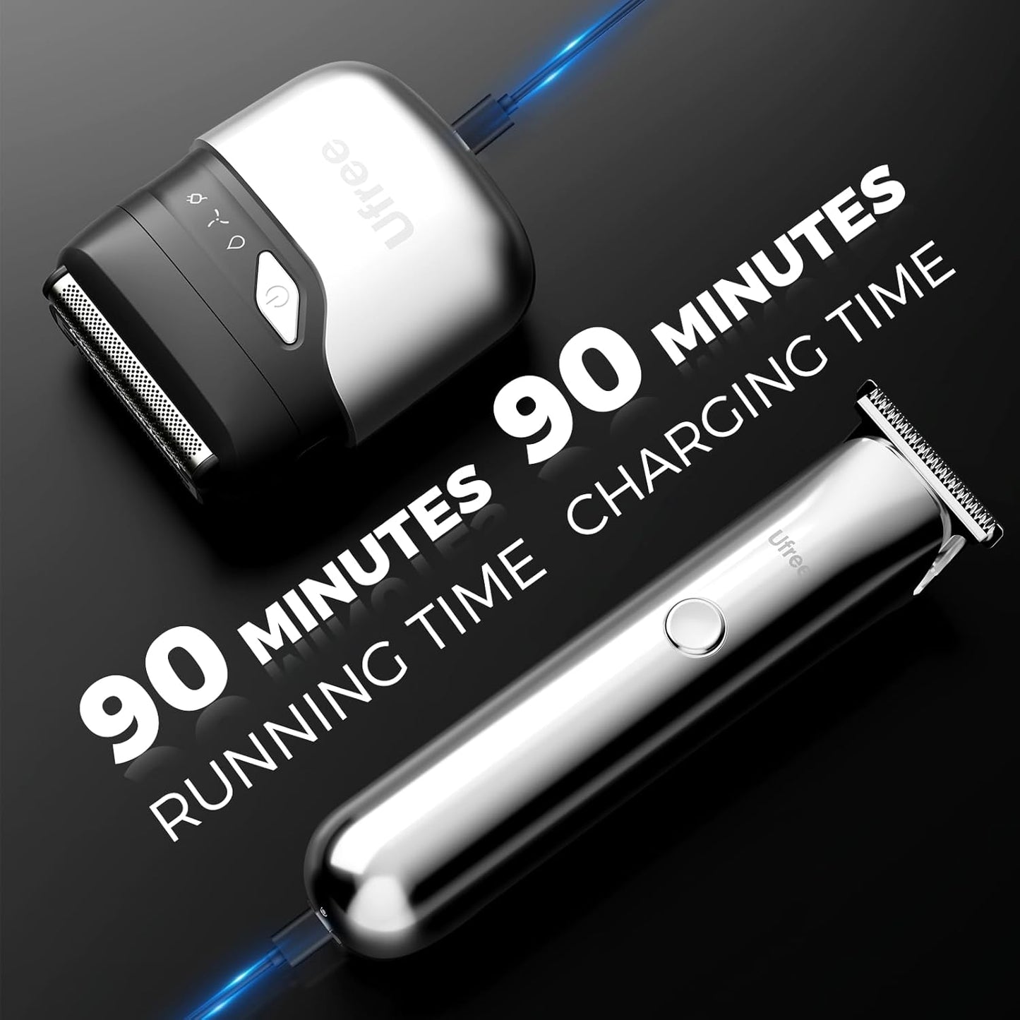 Ufree Beard Trimmer and Foil Shaver Kit, Electric Razors for Men, Precision T Blade Hair Trimmer, Waterproof Travel Shaver, Cordless Clippers Set for Mustache Facial Hair Cutting, Men Grooming Gifts