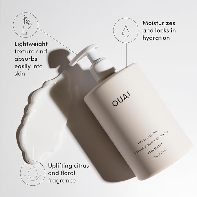 OUAI Hand Lotion Refill - Daily, Lightweight, Hydrating Lotion for Dry Skin - Made with Avocado, Rosehip and Jojoba Oil to Lock in Moisture - Never Greasy (32 Fl Oz)