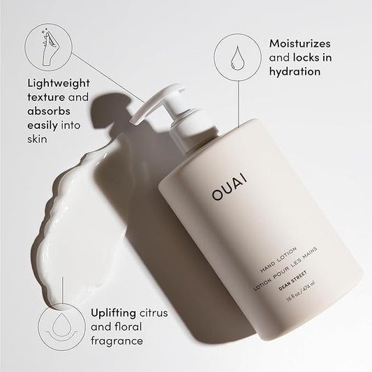 OUAI Hand Lotion Refill - Daily, Lightweight, Hydrating Lotion for Dry Skin - Made with Avocado, Rosehip and Jojoba Oil to Lock in Moisture - Never Greasy (32 Fl Oz)