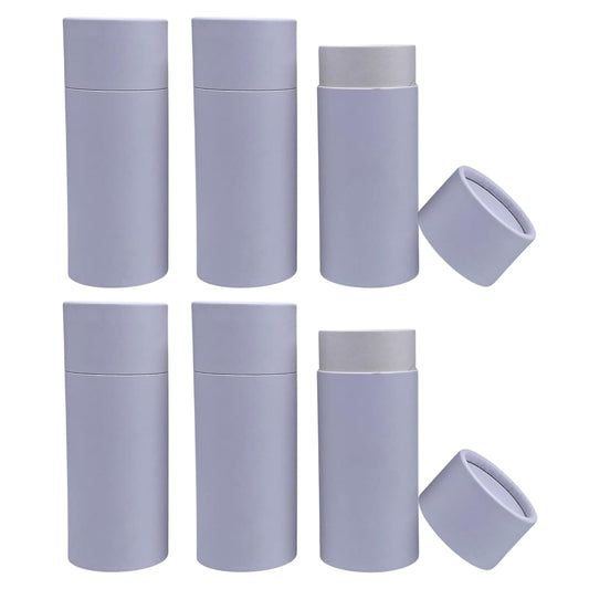 GreenWay 2.5oz / 70g Kraft Paperboard Deodorant Tubes with Lids - 6 Pack Solid Perfume Tubes Refillable DIY Cosmetic Containers - Deodorant Containers Lotion Tubes Empty Holder Tubes Kraft - White