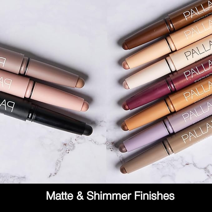 Palladio Waterproof Eyeshadow Stick with Blending Sponge, Long Lasting & Effortless Application, Smudge Free & Crease Proof Formula, Matte & Shimmer Shades, Buildable Eye Shadow (Bronze Shimmer)