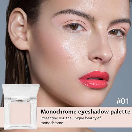 Eyeshadow Single Matte, High-Pigment Monochrome Eye Shadow Pressed Powder, Everyday Velvety Silky Eye Makeup Looks, Professional Long-Lasting Waterproof Single Eyeshadow Palette, Light Nude 01