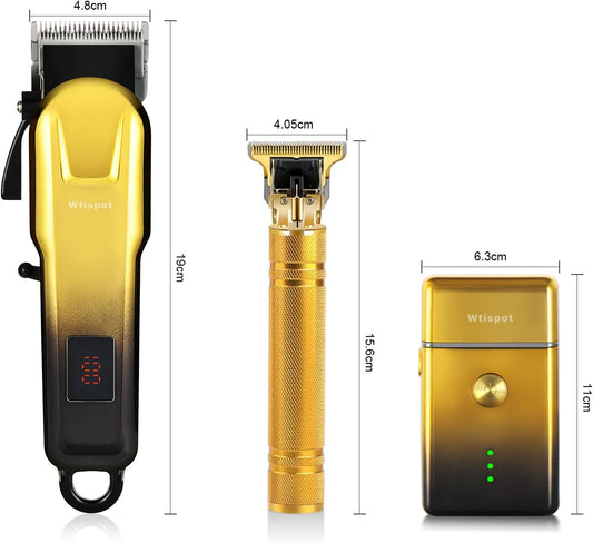 Hair Clippers Set for Men,Hair Clipper Trimmer with LED Display, Professional Cordless Hair Clipper Shaver Beard Trimmer, Hair Cutting Machine for Men, Holiday Gift for Him Father's Day Gift