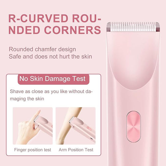 Bikini Trimmer for Women,Dermave Bikini Shaver,Electric Razors for Women Pubic Hair (Pink)