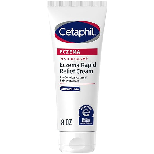 CETAPHIL ECZEMA RESTORADERM FLARE-UP RELIEF CREAM, For Eczema Prone Skin, 8 oz, Barrier Repair, 48 Hour Hydration, 2% Skin Protectant Colloidal Oatmeal, Steroid Free