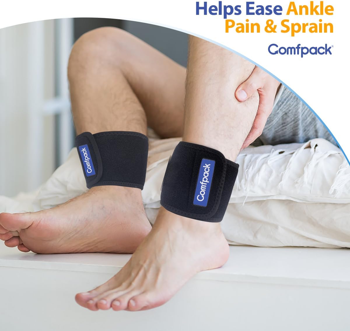 Cold Therapy Wrap with 2 Packs for Pain Relief, Reusable Gel Ice Packs for Foot Plantar, Wrist, Ankle, Great for Sprains, Muscle Pain, Bruises, Injuries