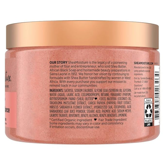 SheaMoisture Shea Sugar Body Scrub For Glowing Radiance Coconut Hibiscus Glowing Radiance Body Scrub With 24h Shea Moisture Nutrients 12 oz