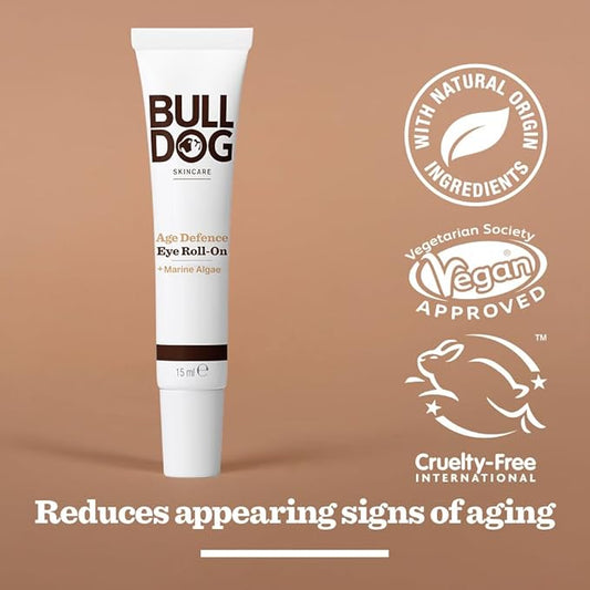 Bulldog Skincare Eye Roll On for Men, Age Defence, Rose, 15 ml
