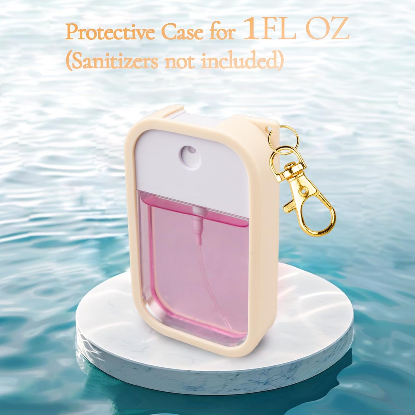 VANEST Silicone Case Compatible with Touchland Hand Sanitizer Spray, Protective Case with Keychain for Spray 1 fl oz